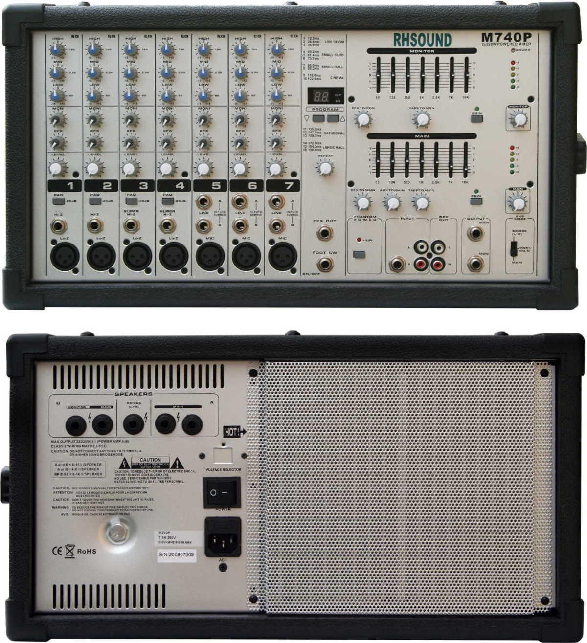 Profesionální 13-kanálový zesilovač 2 x 220W