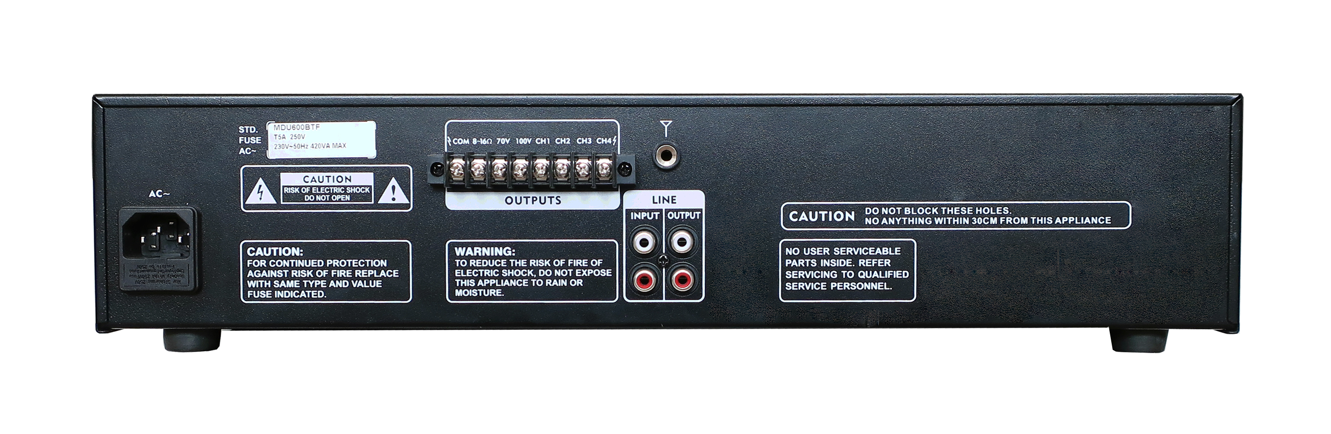 Digitální (Class-D) rozhlasová ústředna s FM, MP3, BLUETOOTH, 240 W