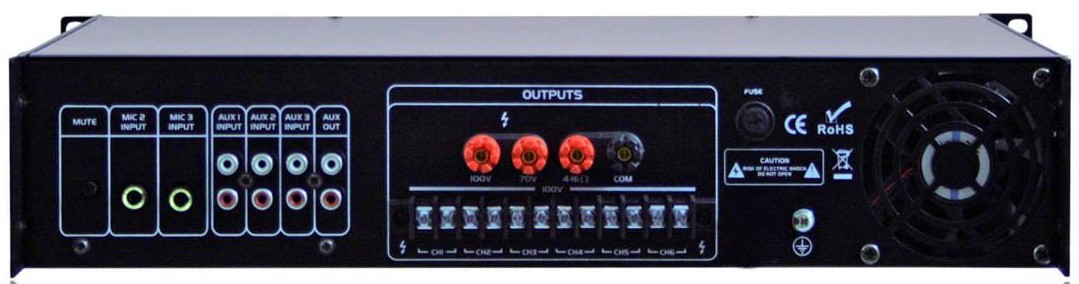 Ústředna s vestavěným MP3 přehrávačem, IR - 180W